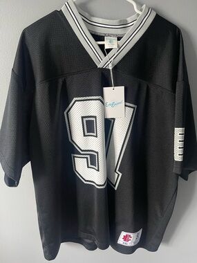 Eric Emanuel Black Mesh Jersey Shirt with White 97